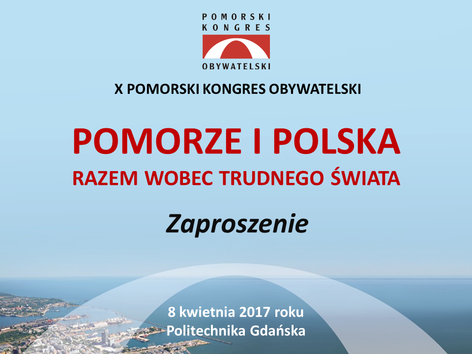 Zaproszenie na X Pomorski Kongres Obywatelski