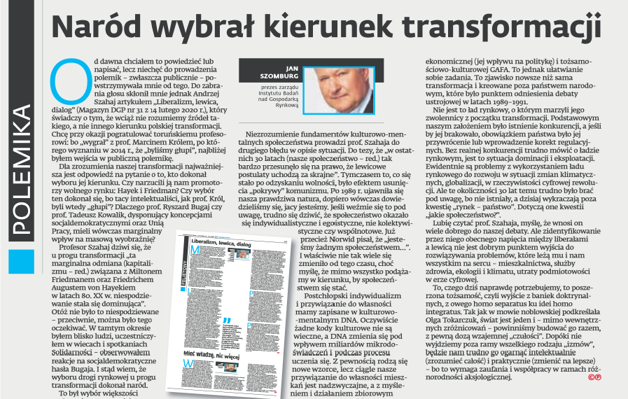 Naród wybrał kierunek transformacji