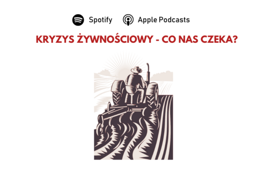 Nad ilustracją traktora z pługiem na polu pytanie "Kryzys żywnościowy - co nas czeka?".