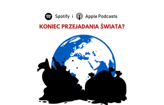 Kula ziemska zasłonięta stertami śmieci. U góry pytanie: "Koniec przejadania świata?".